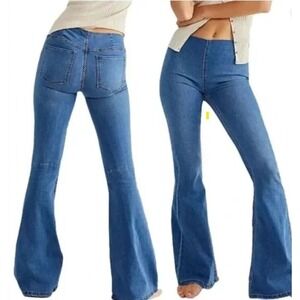 Free People We The Free Penny Pull On Stretch Flare Jeans Size 26, Blue